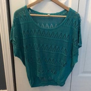 Xhiliration short sleeve teal shirt. Size medium